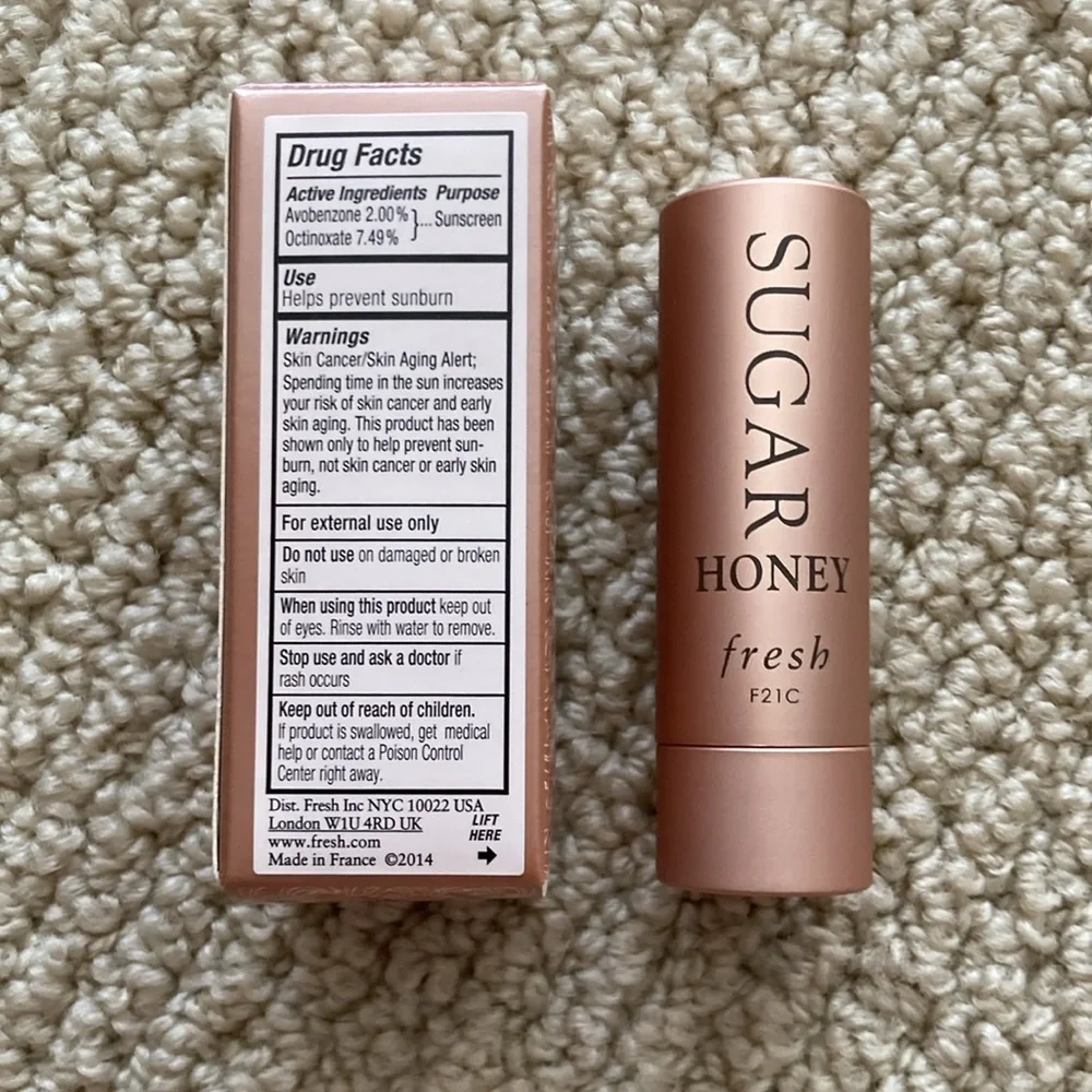 NEW Fresh Sugar Lip Treatment Honey Brown Tinted Balm Full Size Lipstick NIB